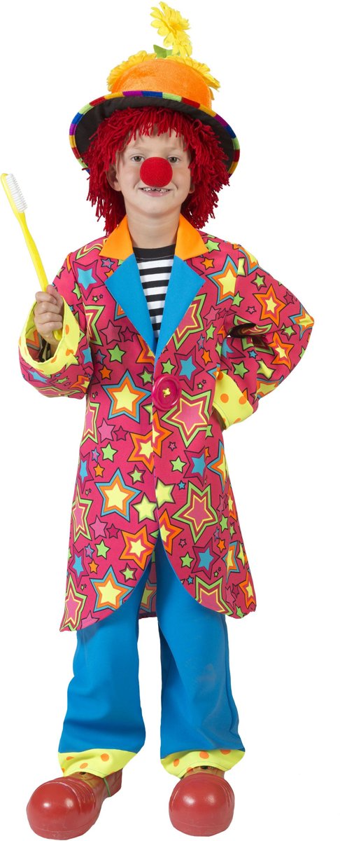 Clown & Nar Kostuum | Gekke Bonte Clown Kostuum | Maat 164 | Carnaval kostuum | Verkleedkleding
